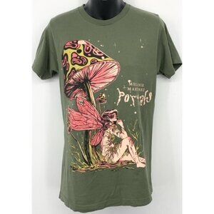 Melanie Martinez Portals Tee Shirt Short Sleeve Mushroom Fairy Green Medium EUC